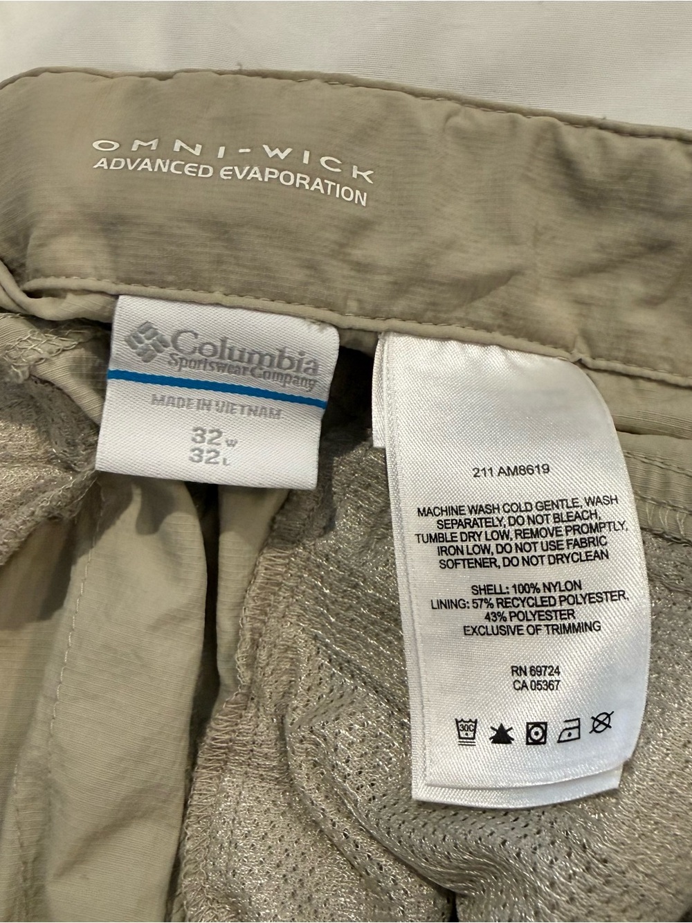 Two pairs of Columbia Omni-Wick Convertible Hiking Pants - Picture 2 of 3